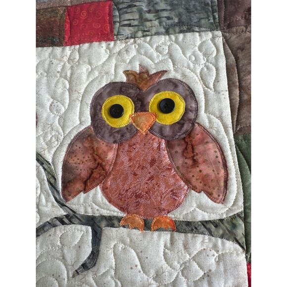 Handmade in Alaska Three Owls Fall Quilted Novelty Hanging Sign - Picture 4 of 9